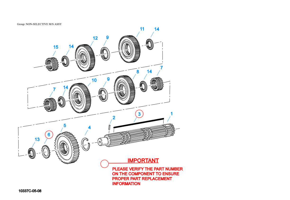 Eaton Fuller RTX-14708LL Non-Selective M/S Assy exploded-view diagram