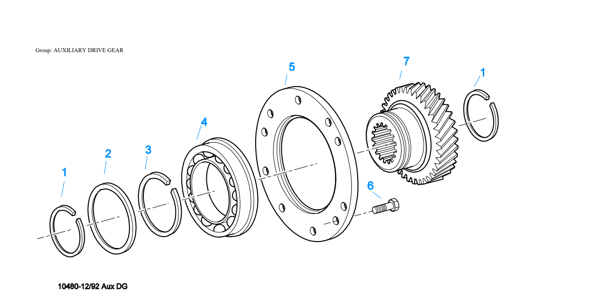 Eaton Fuller RTX-15710C Auxiliary Drive Gear exploded-view diagram