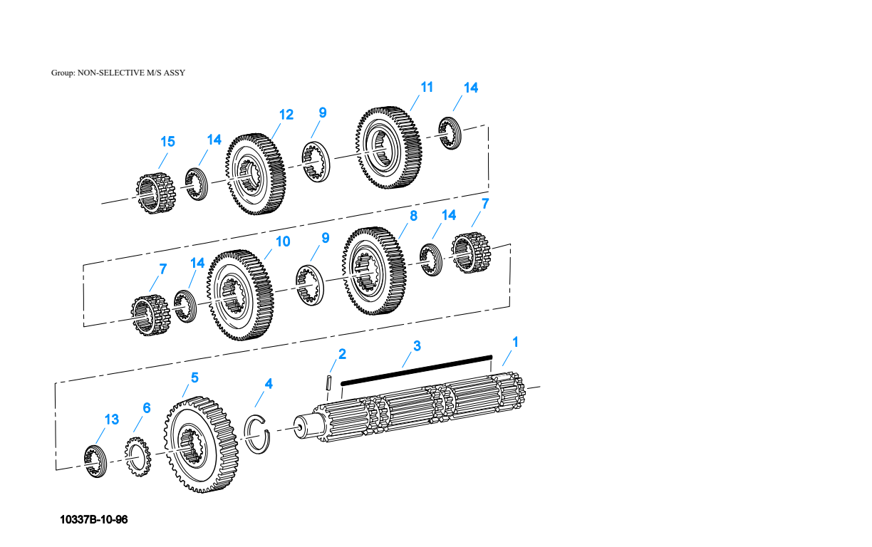 Eaton Fuller RTX-16709B Non-Selective M/S Assy exploded-view diagram