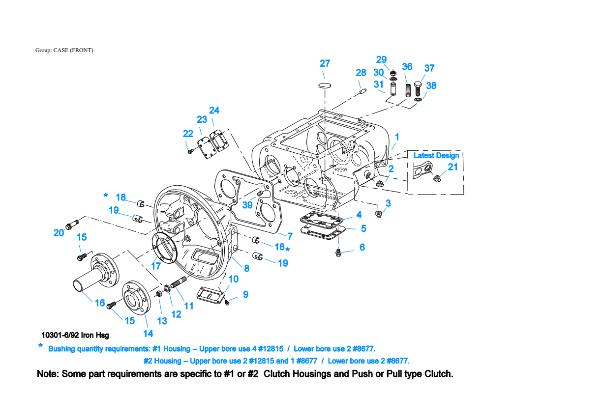 Eaton Fuller RTX-16709B Case (Front) exploded-view diagram
