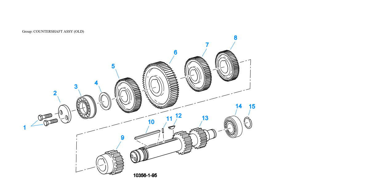 Eaton Fuller RTXF-11509 Countershaft Assy (Old) exploded-view diagram