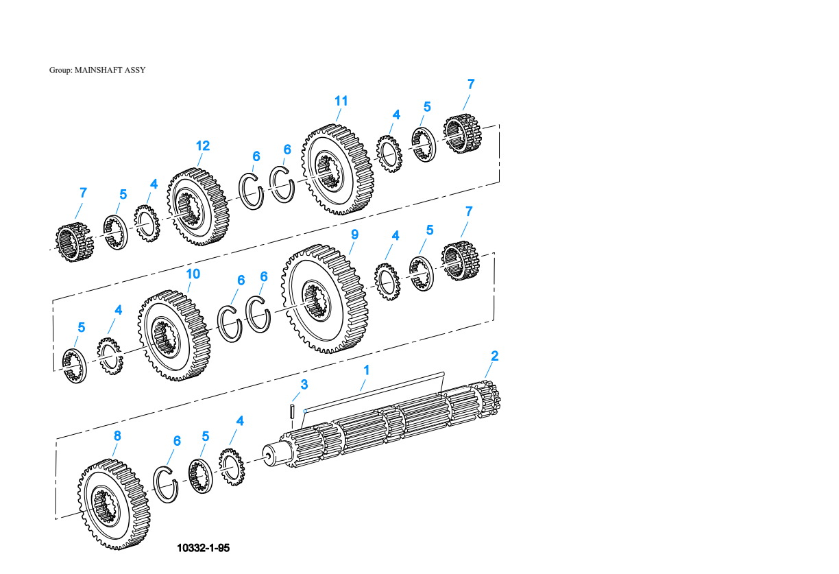 Eaton Fuller RTXF-11509 Mainshaft Assy exploded-view diagram