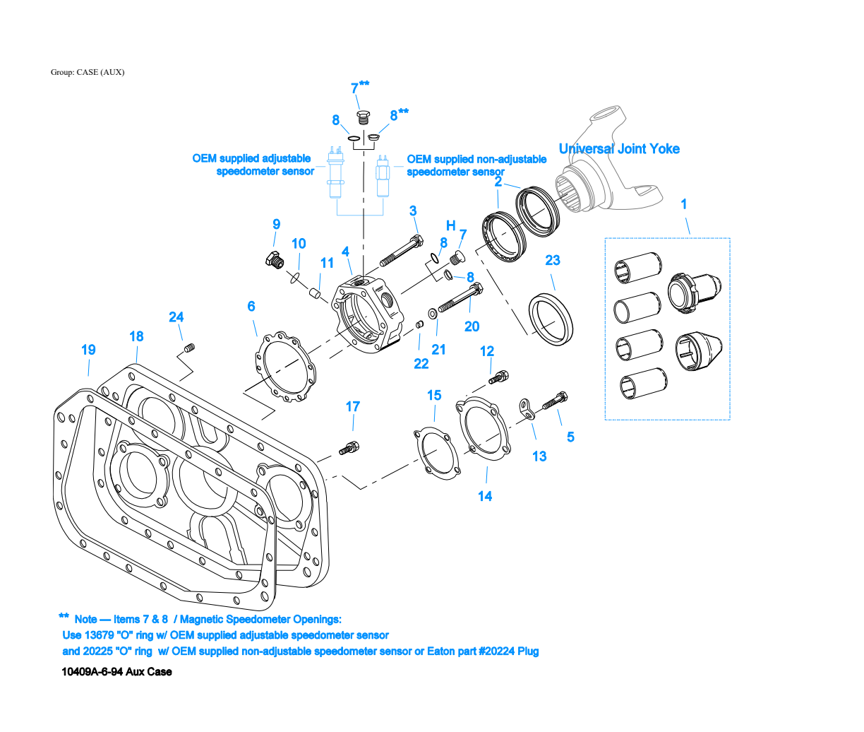 Eaton Fuller RTXF-11509 Case (Aux) exploded-view diagram