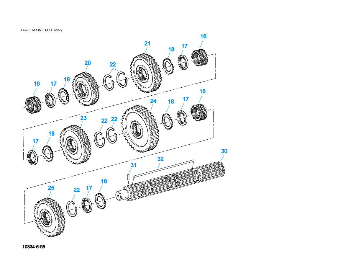 Eaton Fuller RTXF-12509 Mainshaft Assy exploded-view diagram