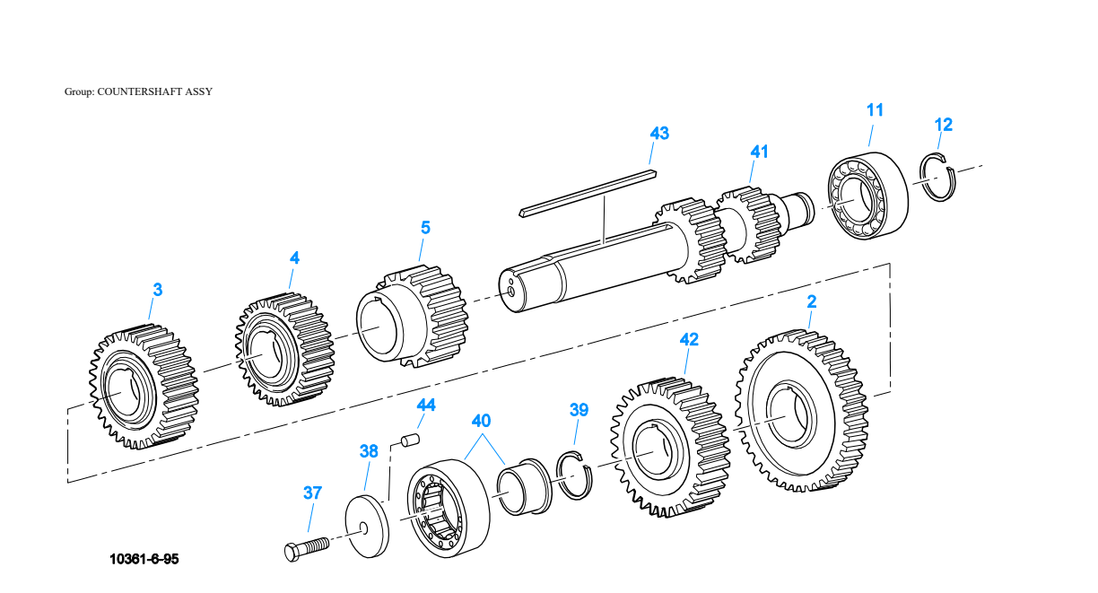 Eaton Fuller RTXF-12515 Countershaft Assy exploded-view diagram
