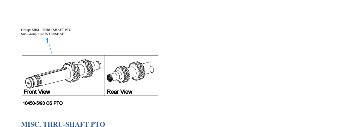 Eaton Fuller RTXF-14609A Misc. Thru-Shaft Pto exploded-view diagram