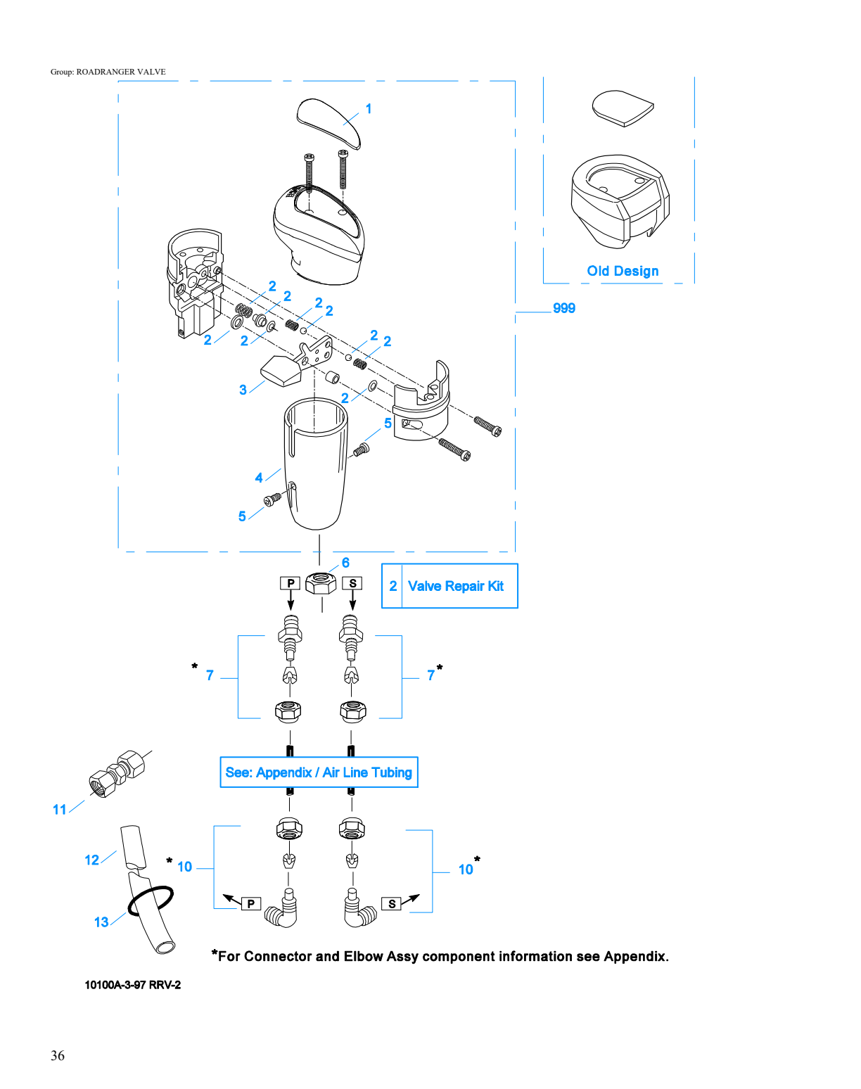 Eaton Fuller RTXF-14610 Roadranger Valve exploded-view diagram