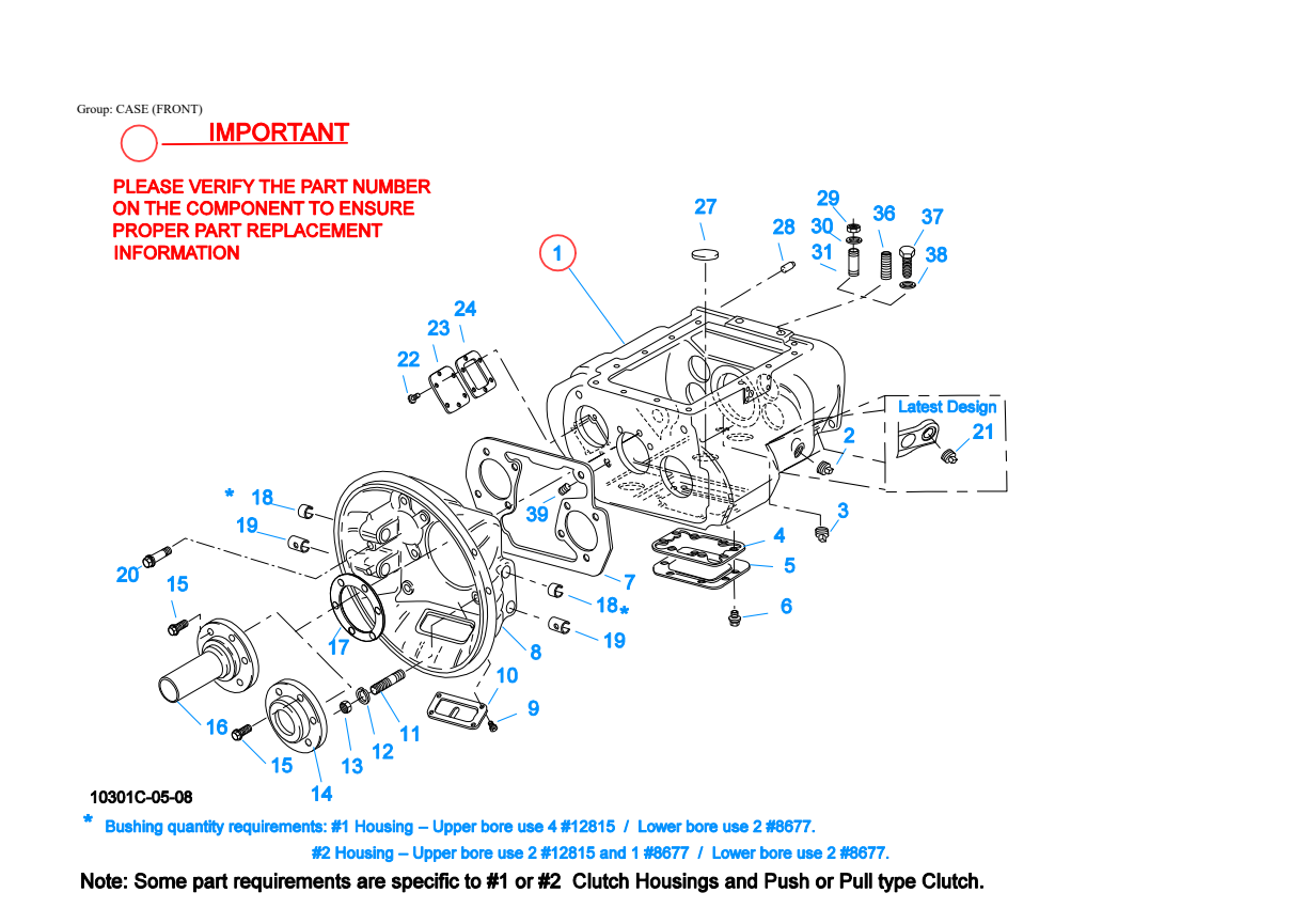 Eaton Fuller RTXF-14708LL Case (Front) exploded-view diagram