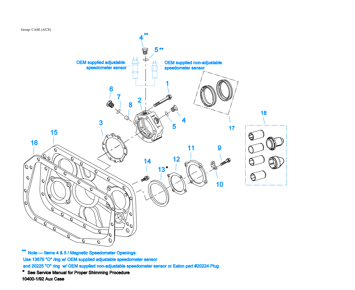Eaton Fuller RTXF-16709H Case (Aux) exploded-view diagram