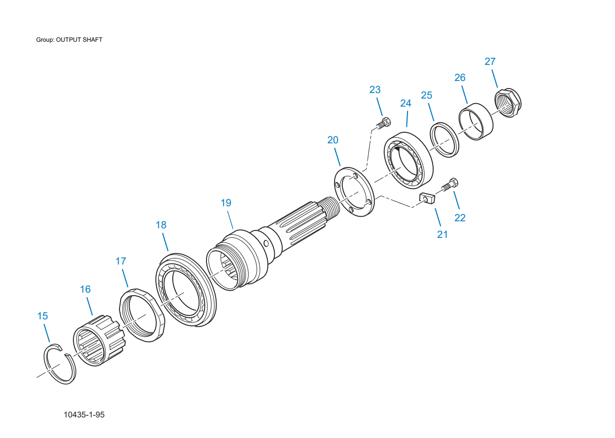 Eaton Fuller T-11605A Output Shaft exploded-view diagram