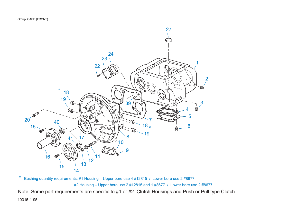 Eaton Fuller T-11605A Case (Front) exploded-view diagram
