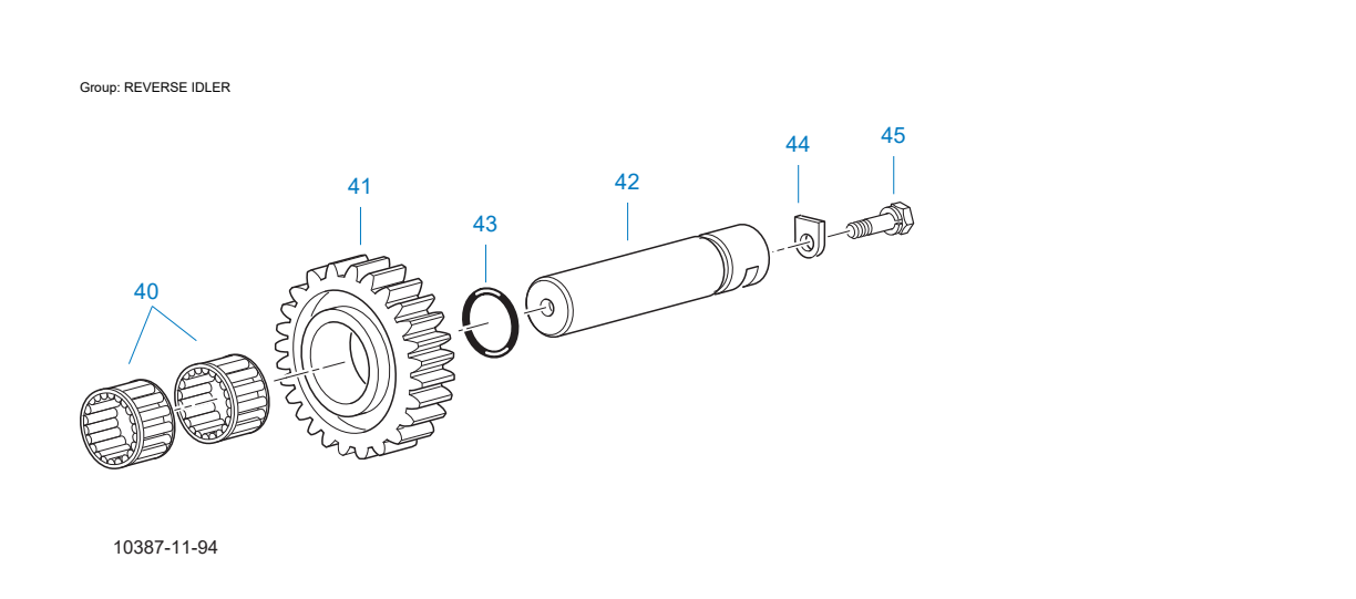 Eaton Fuller T-8607A Reverse Idler exploded-view diagram