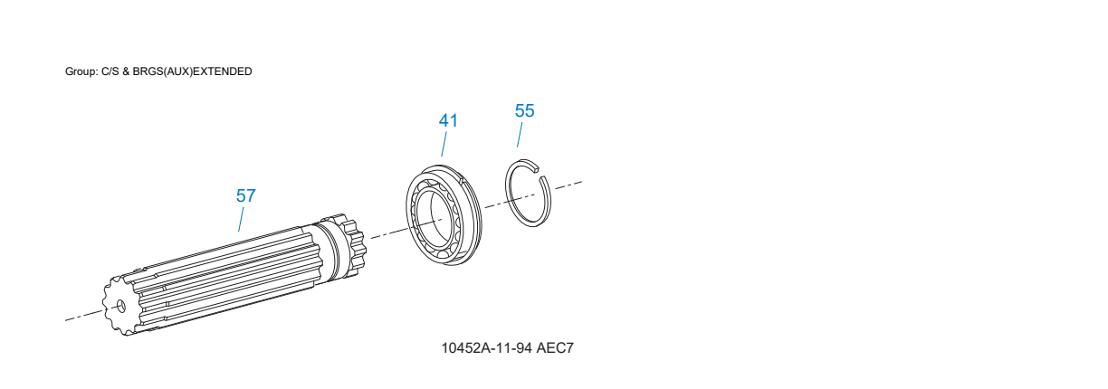 Eaton Fuller T-8607A C/S & Brgs(Aux)Extended exploded-view diagram