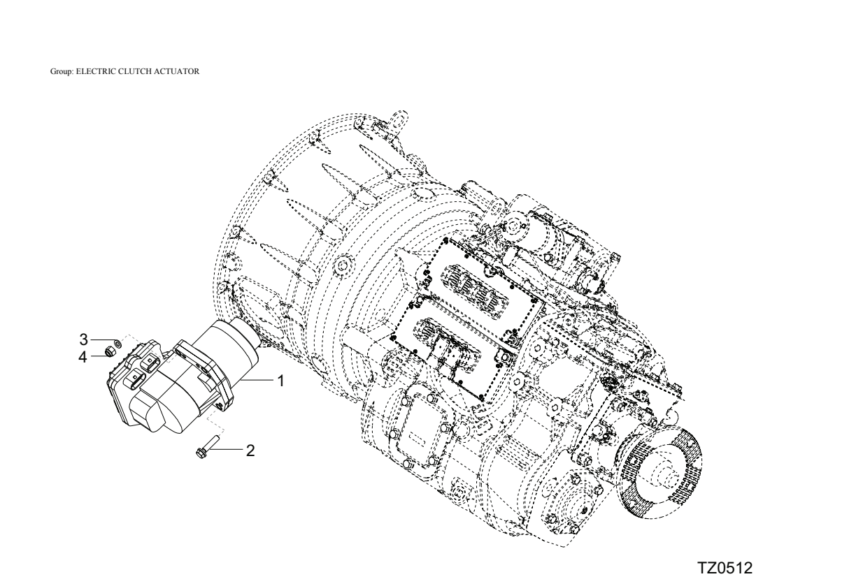 Eaton Fuller TA-C75 Electric Clutch Actuator exploded-view diagram