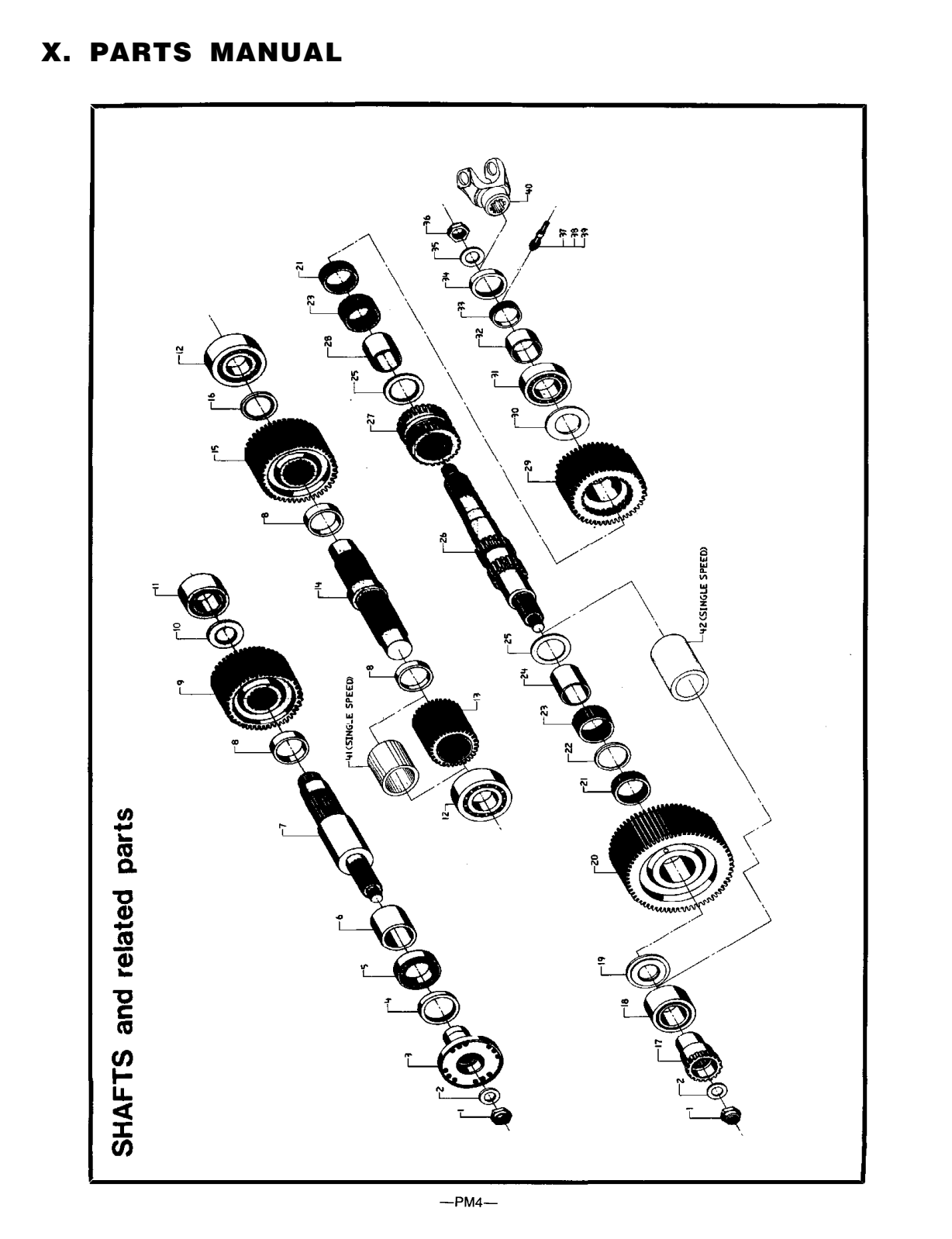 Fabco Transfer Case TC-140 Shafts And Related Parts exploded-view diagram