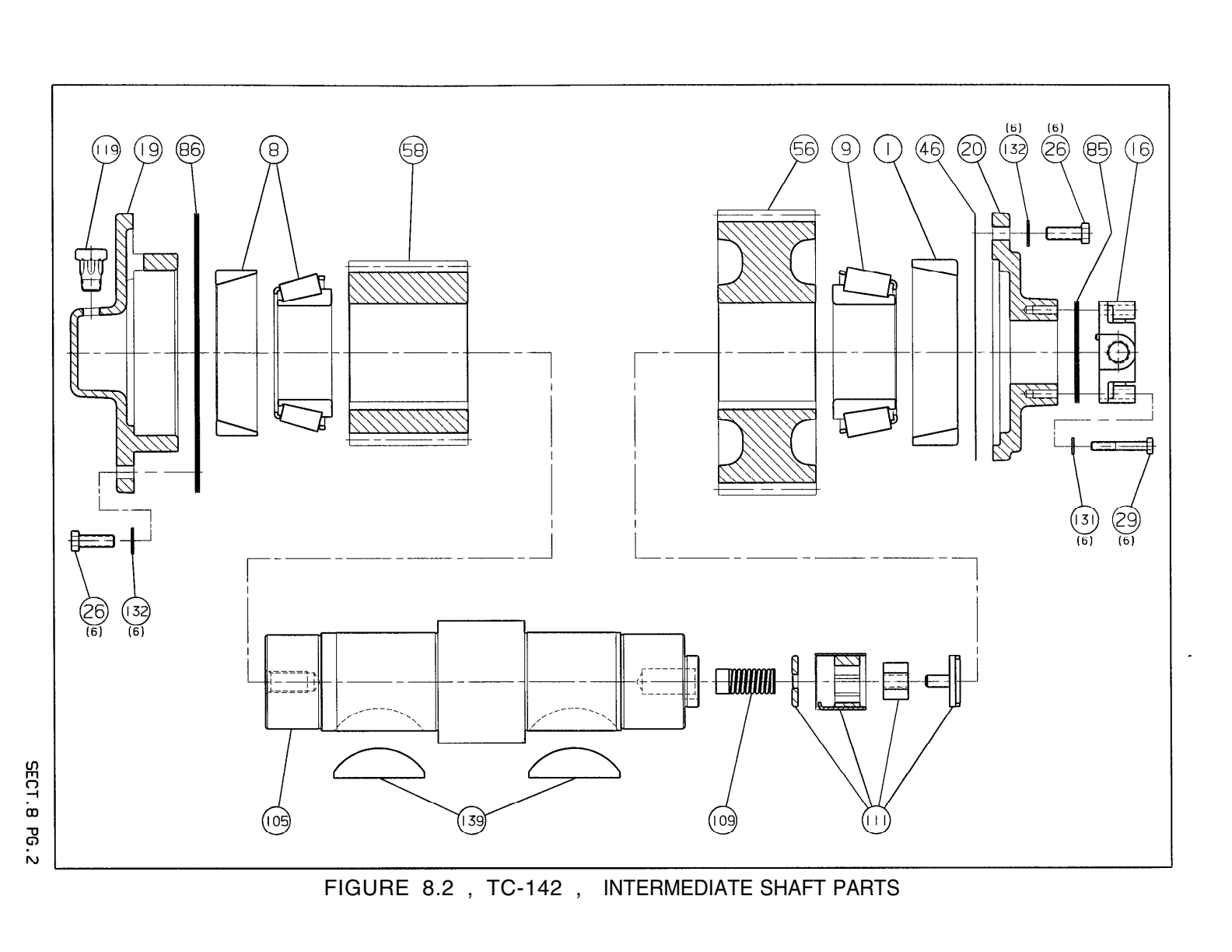 Fabco Transfer Case TC-142 Parts List exploded-view diagram