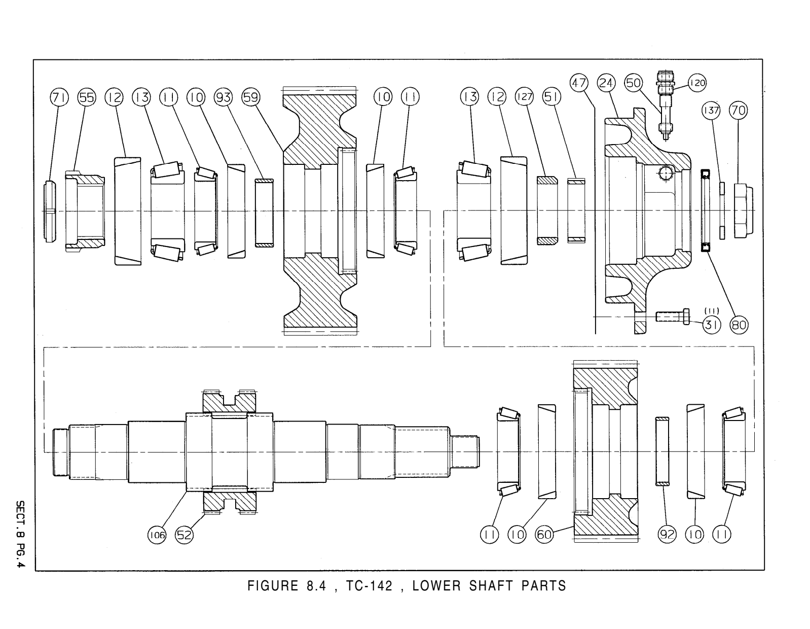 Fabco Transfer Case TC-142 Parts List exploded-view diagram