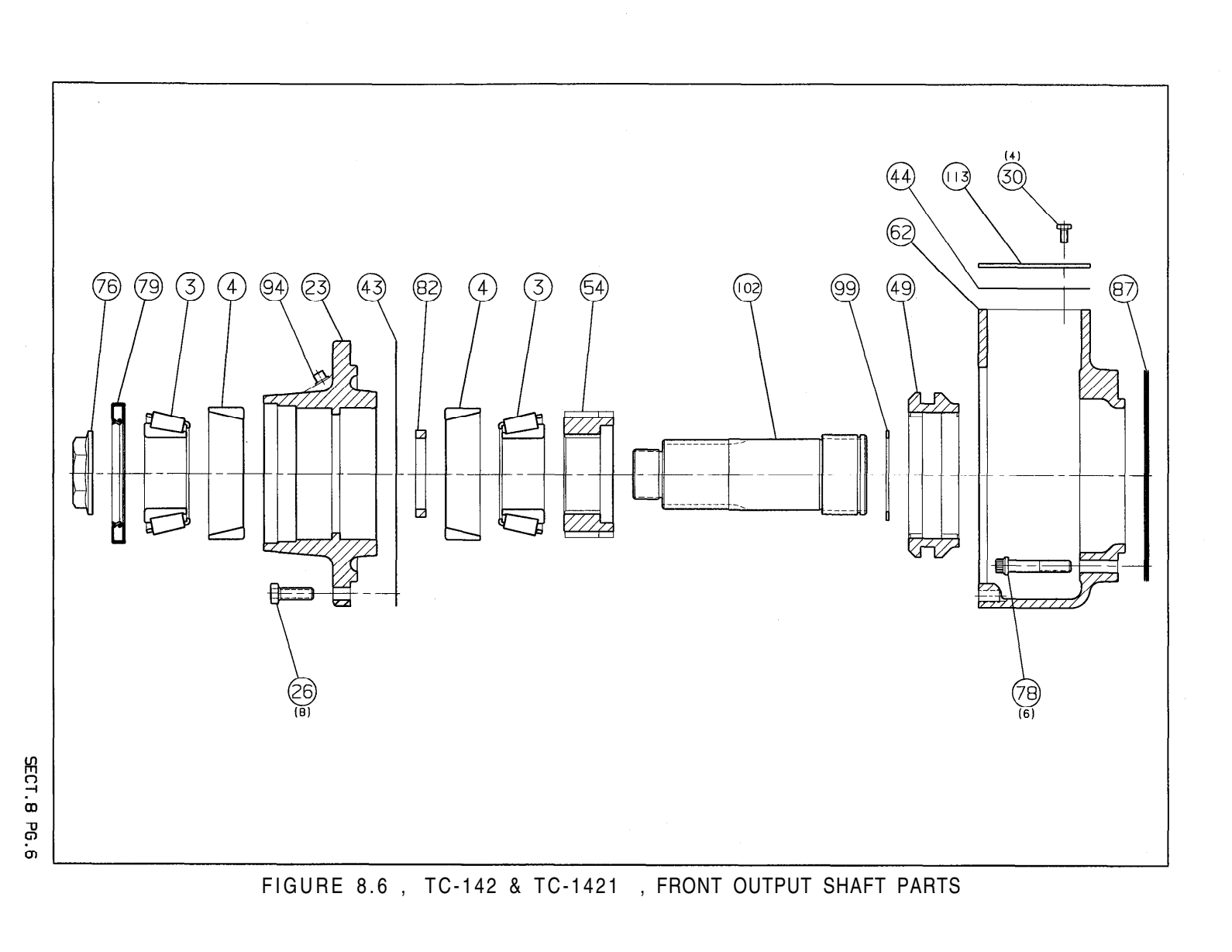 Fabco Transfer Case TC-142 Parts List exploded-view diagram