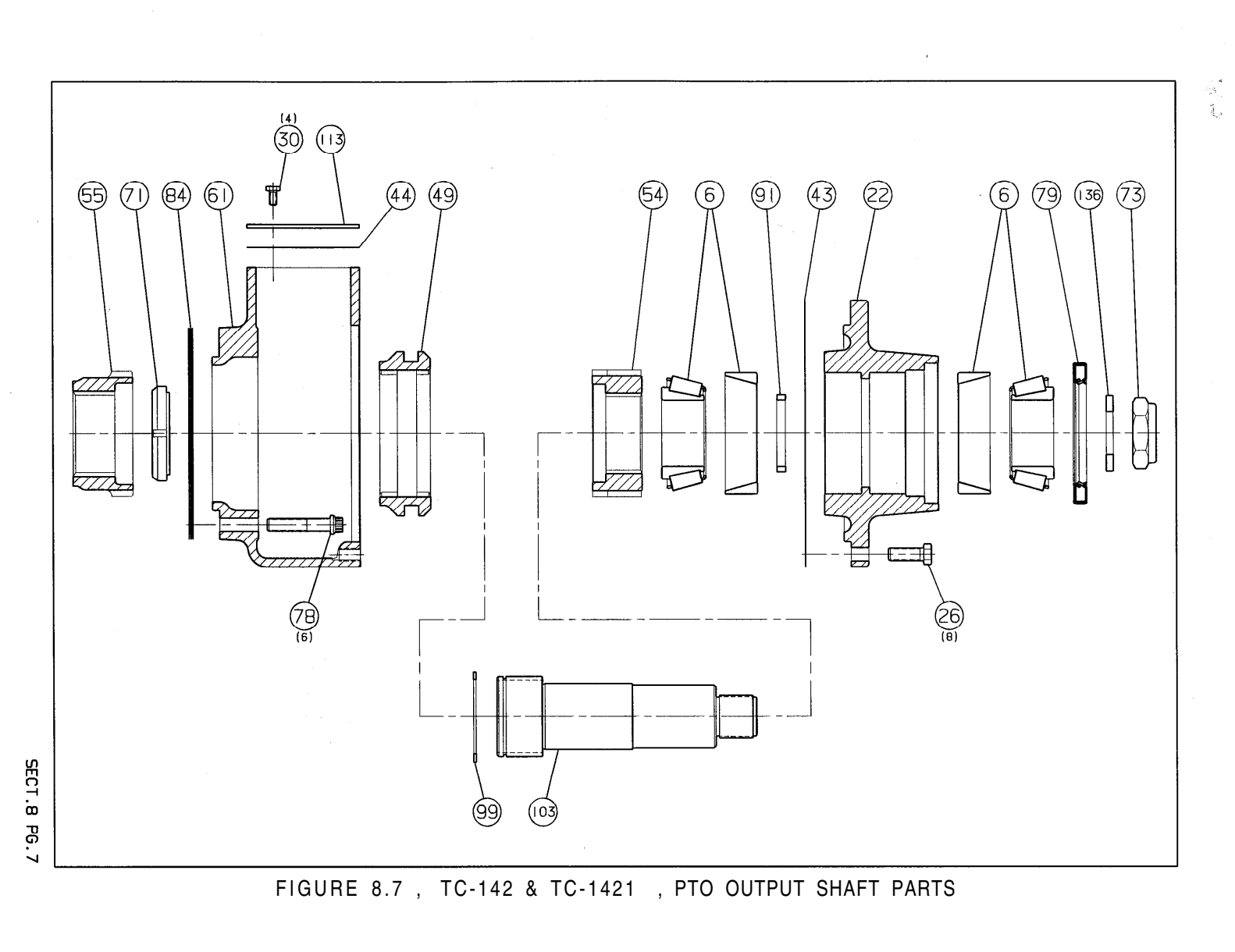 Fabco Transfer Case TC-142 Parts List exploded-view diagram