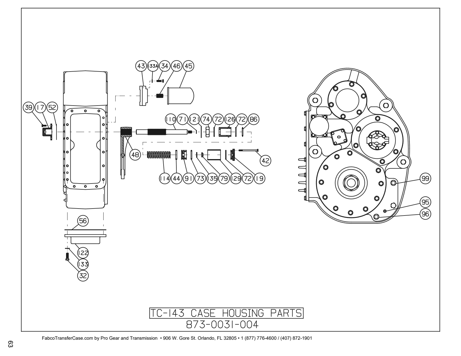 Diagrama de despiece: Lista de partes, Fabco TC-143