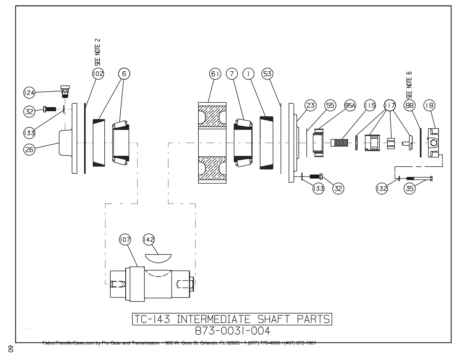 Diagrama de despiece: Lista de partes, Fabco TC-143