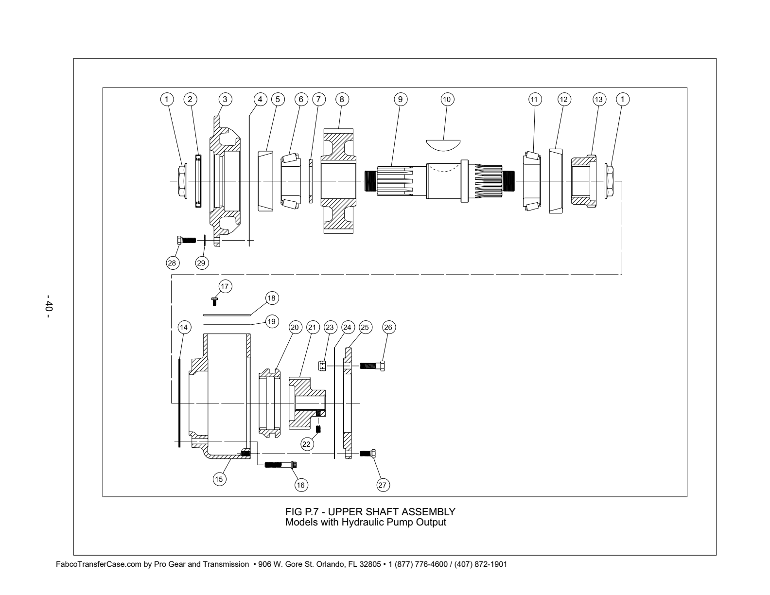 Fabco Transfer Case TC-170 Models Without Lubrication Pump See Fig P .8 exploded-view diagram