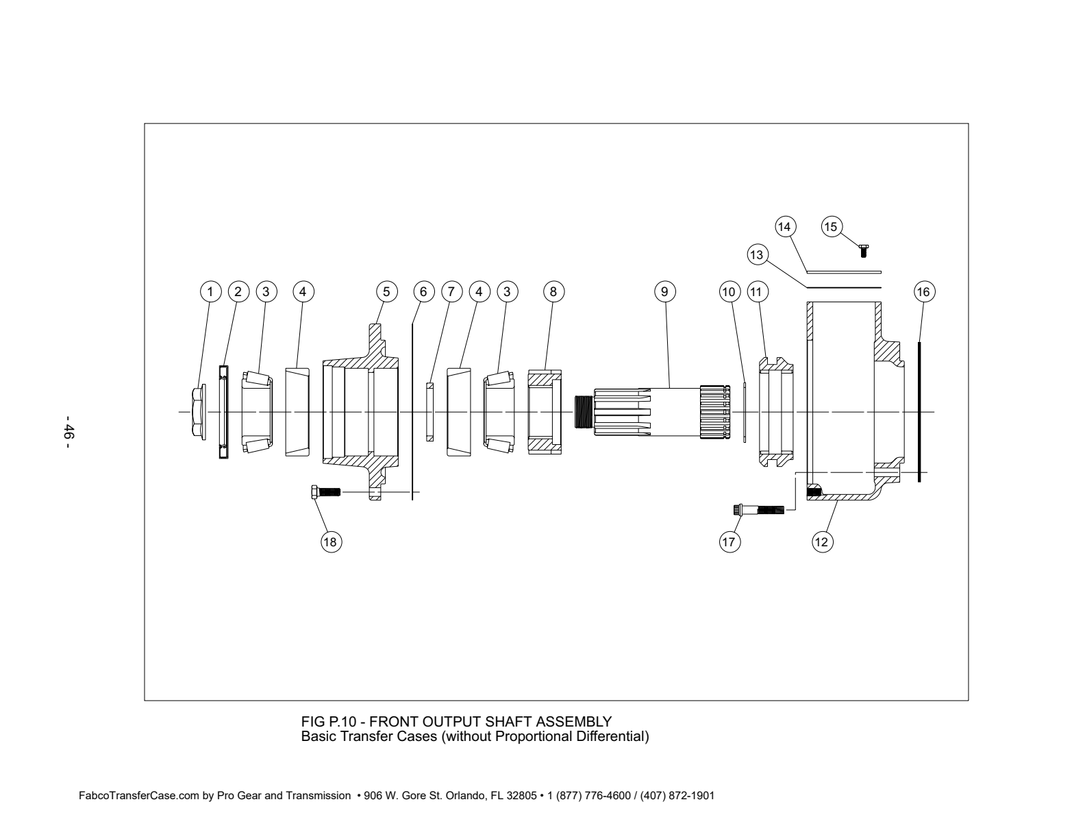 Fabco Transfer Case TC-170 See Fig P .11 exploded-view diagram