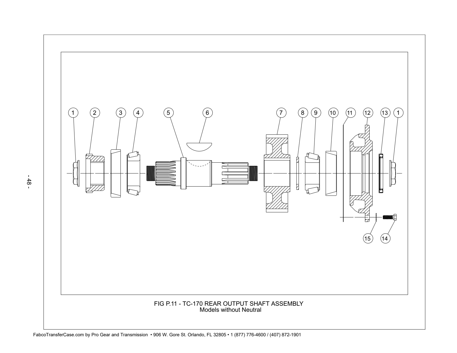 Fabco Transfer Case TC-170 See Fig P .12 exploded-view diagram