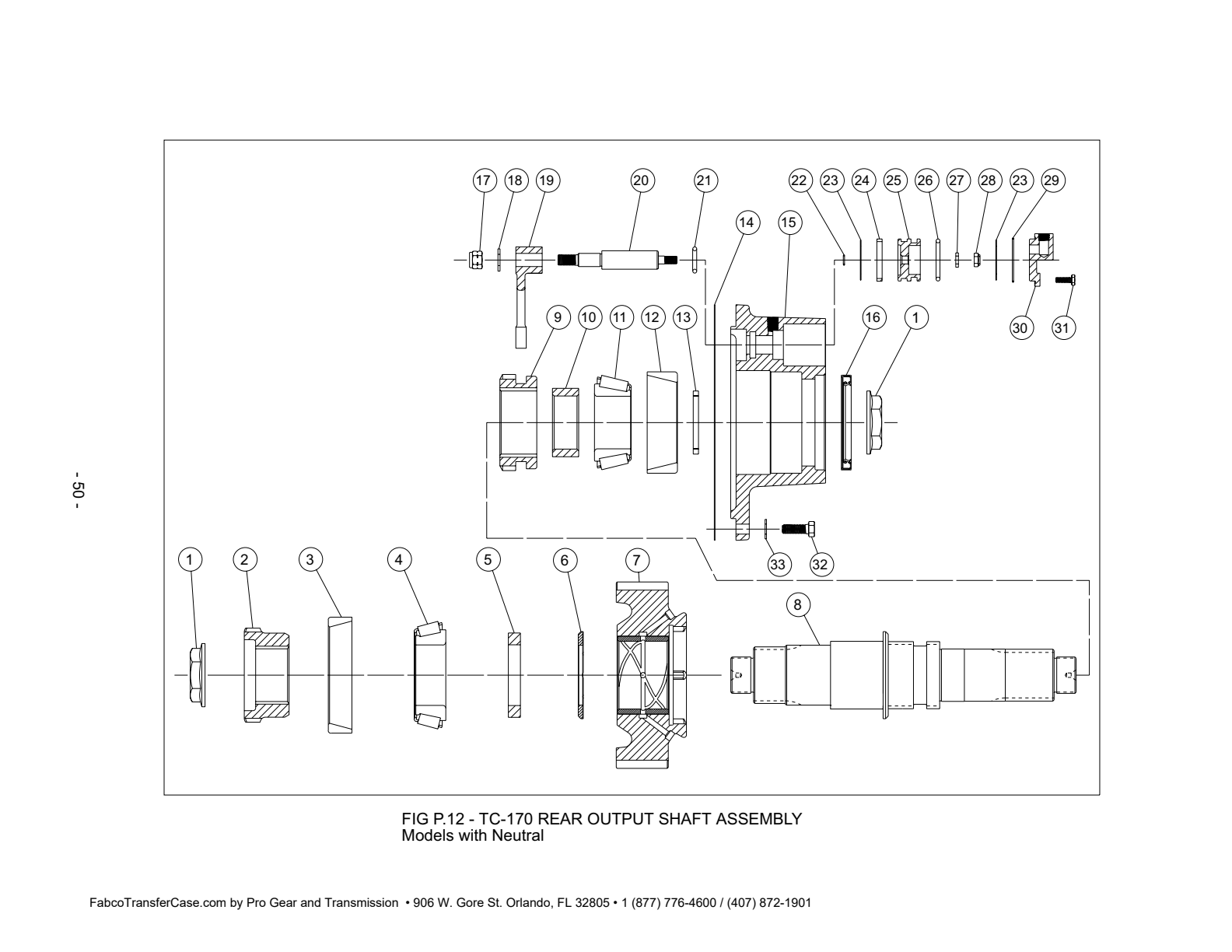 Fabco Transfer Case TC-170 See Fig P .13 exploded-view diagram