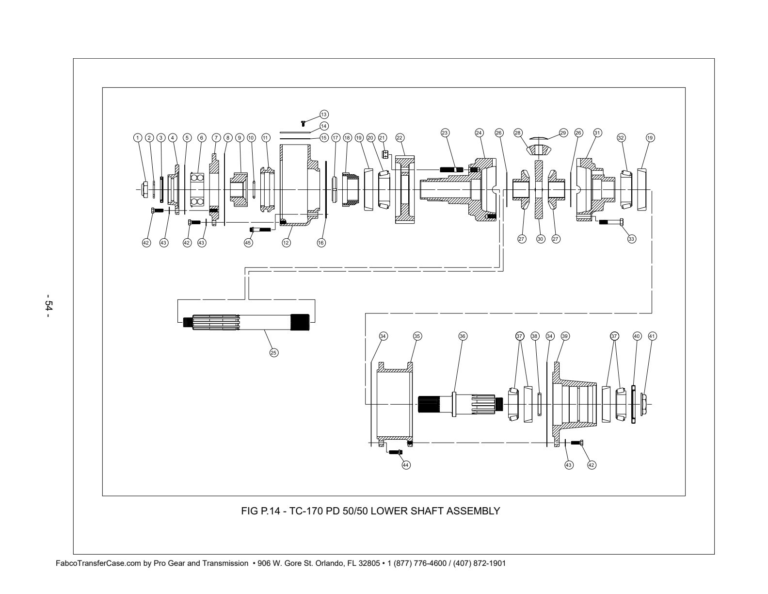 Fabco Transfer Case TC-170 See Fig P .15 exploded-view diagram
