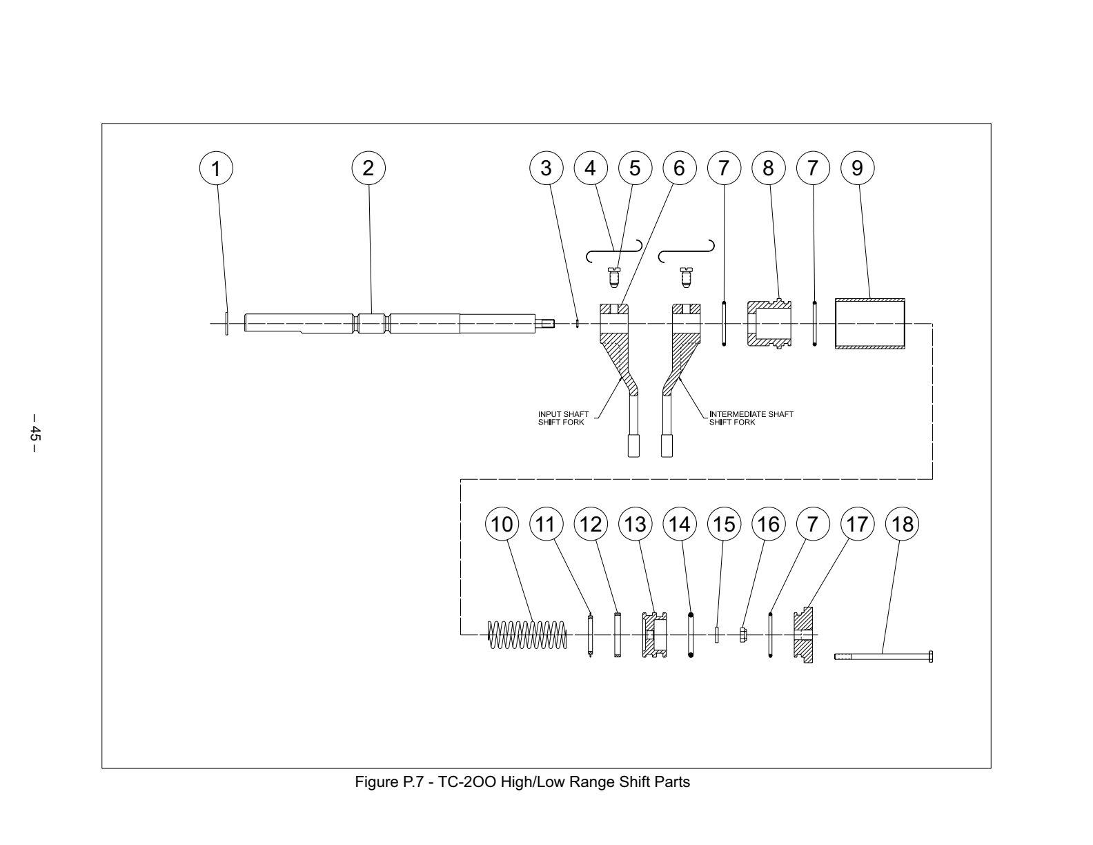 Fabco Transfer Case TC-200 P .8 Tc-200 Rear Drive Shift Parts See Figure P.8 exploded-view diagram