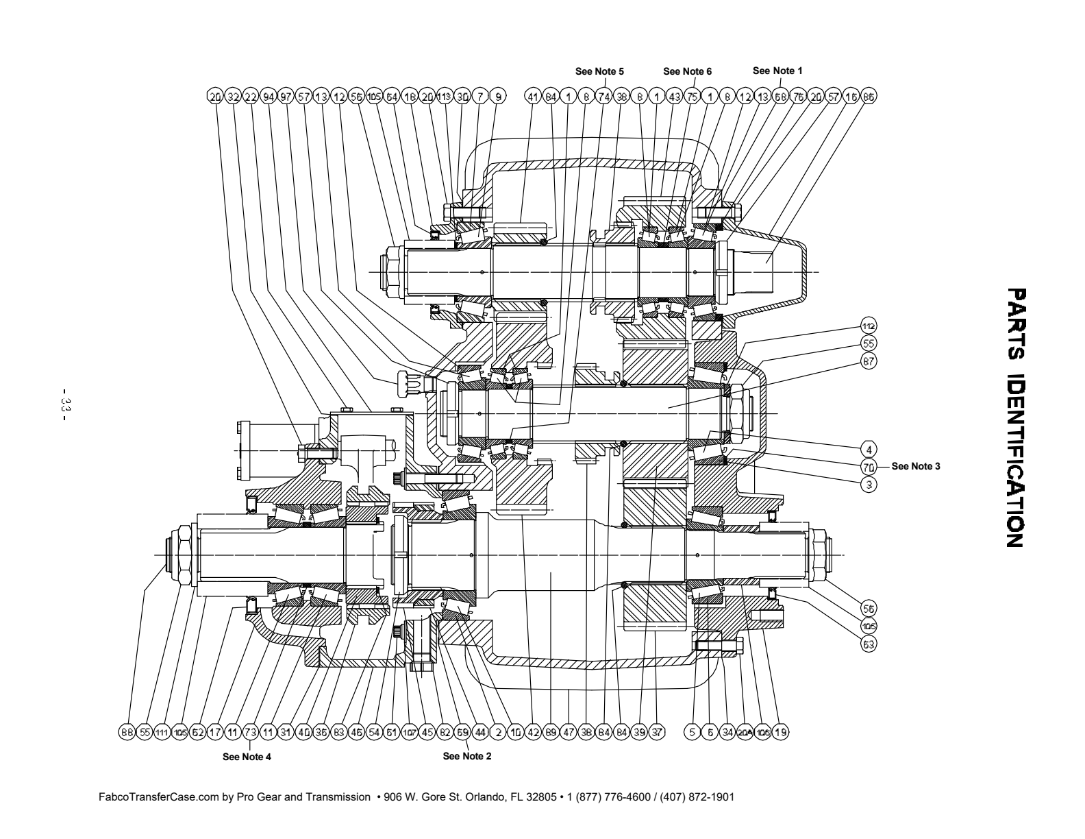 Fabco Transfer Case TC-237 Service Parts List Trans Fer Case Model Tc 237 exploded-view diagram