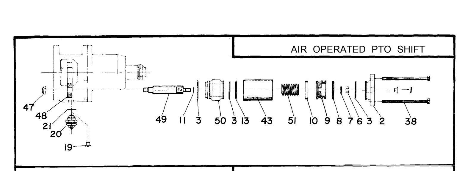Diagrama de despiece: Piezas de la toma de fuerza, Fabco TC-33