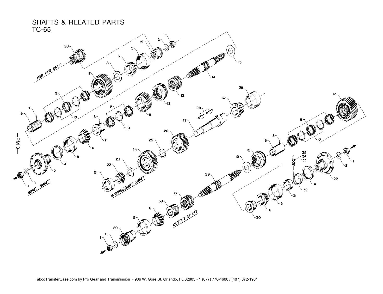 Fabco Transfer Case TC-65-80-110 Tc-65 2-Speed exploded-view diagram