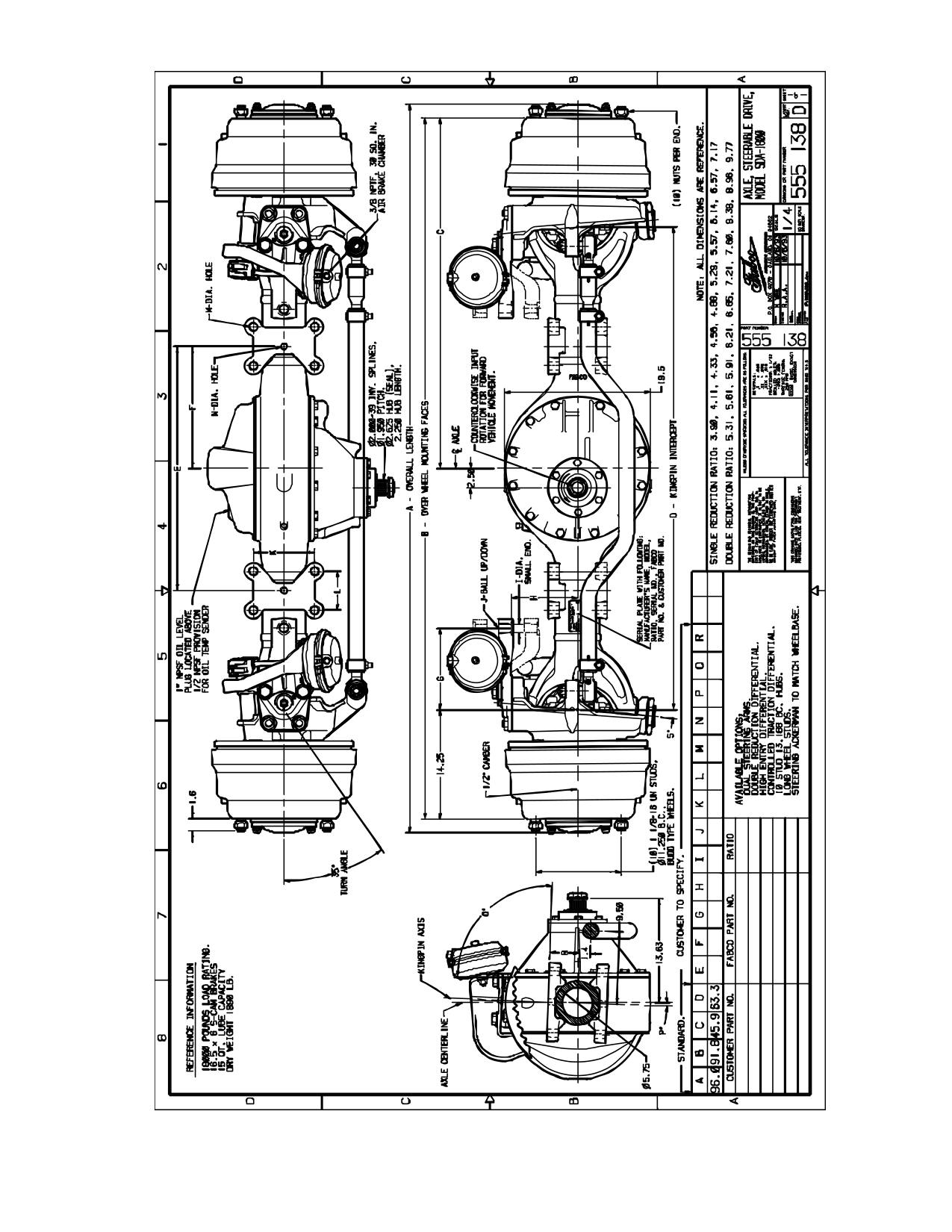 Fabco SDA-1800 Steerable Drive Axle Specifications page 3