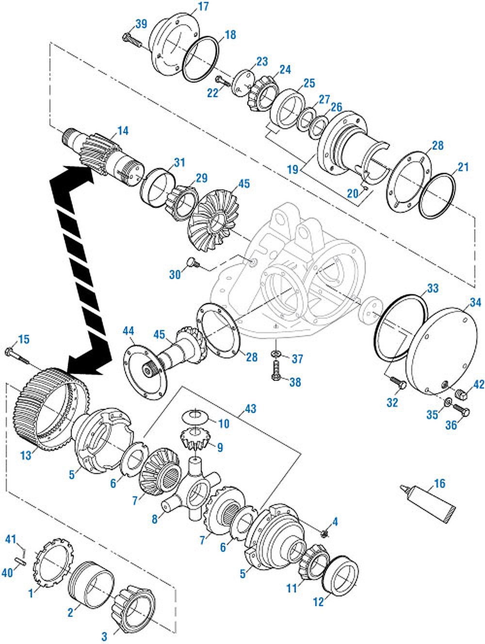 Mack CRD 93A Differential Crd 93A exploded-view diagram