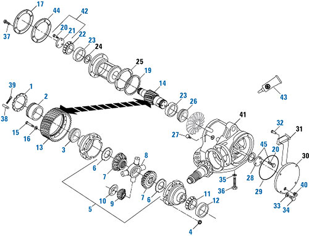 Mack CRDP 200 / CRDP 202 Differential Crdp 200/202 (2) exploded-view diagram