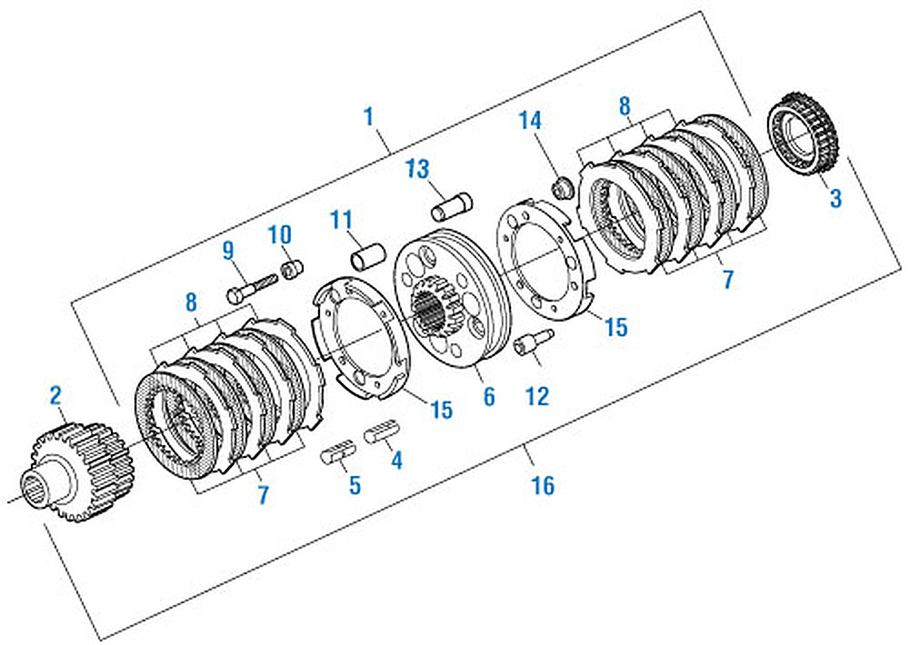 Mack T2130 / T2180 Transmission Synchronizer Update exploded-view diagram