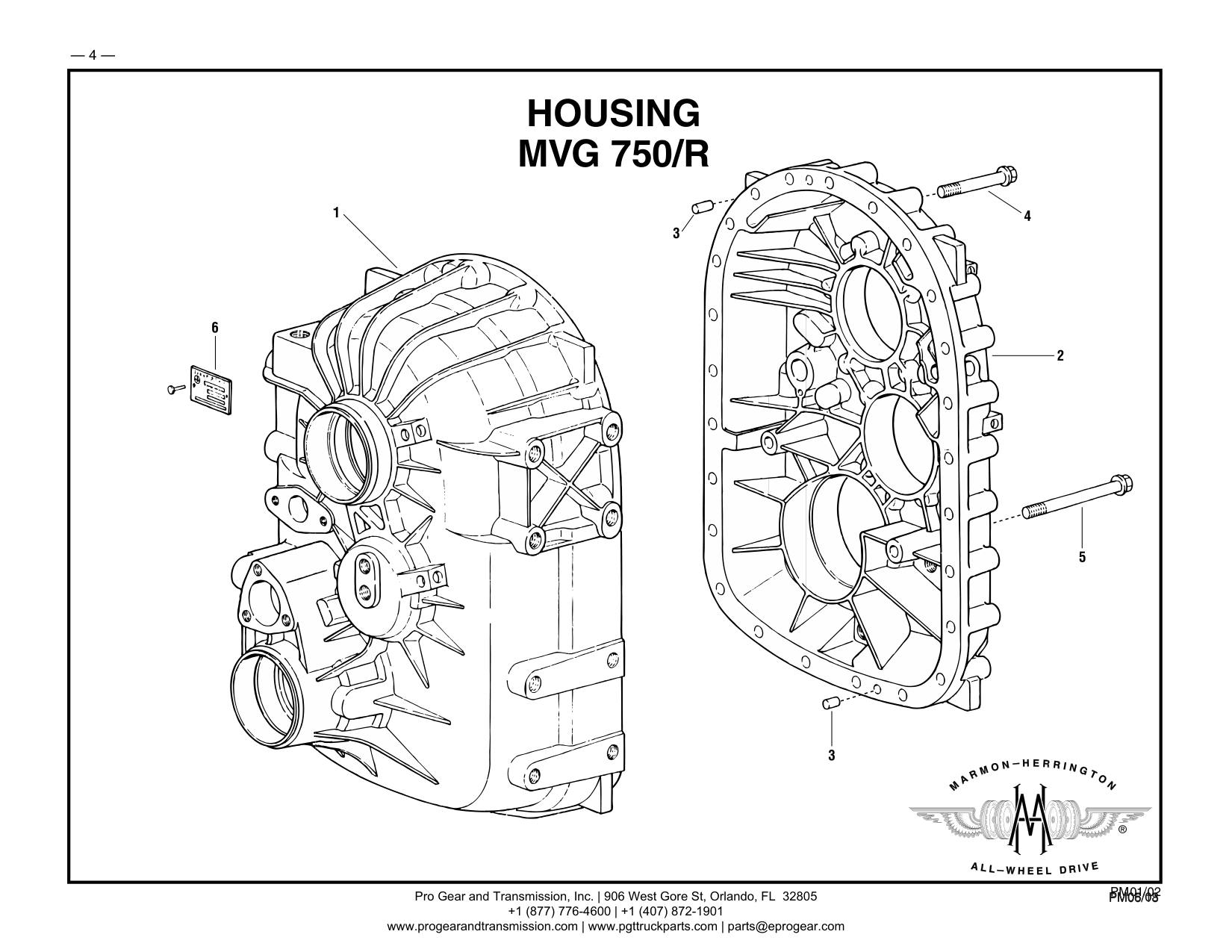 Marmon Herrington Transfer Case MVG-750 Parts Manual page 5