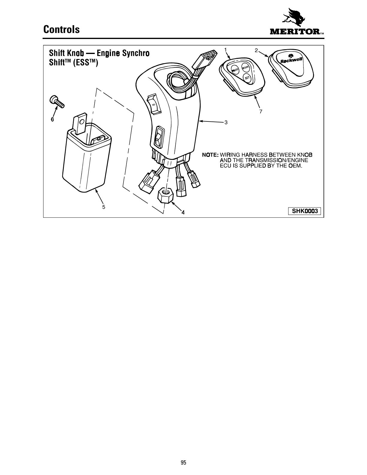 Meritor Transmission MERITOR-ROCKWELL-ZF-10-SPE Controls exploded-view diagram
