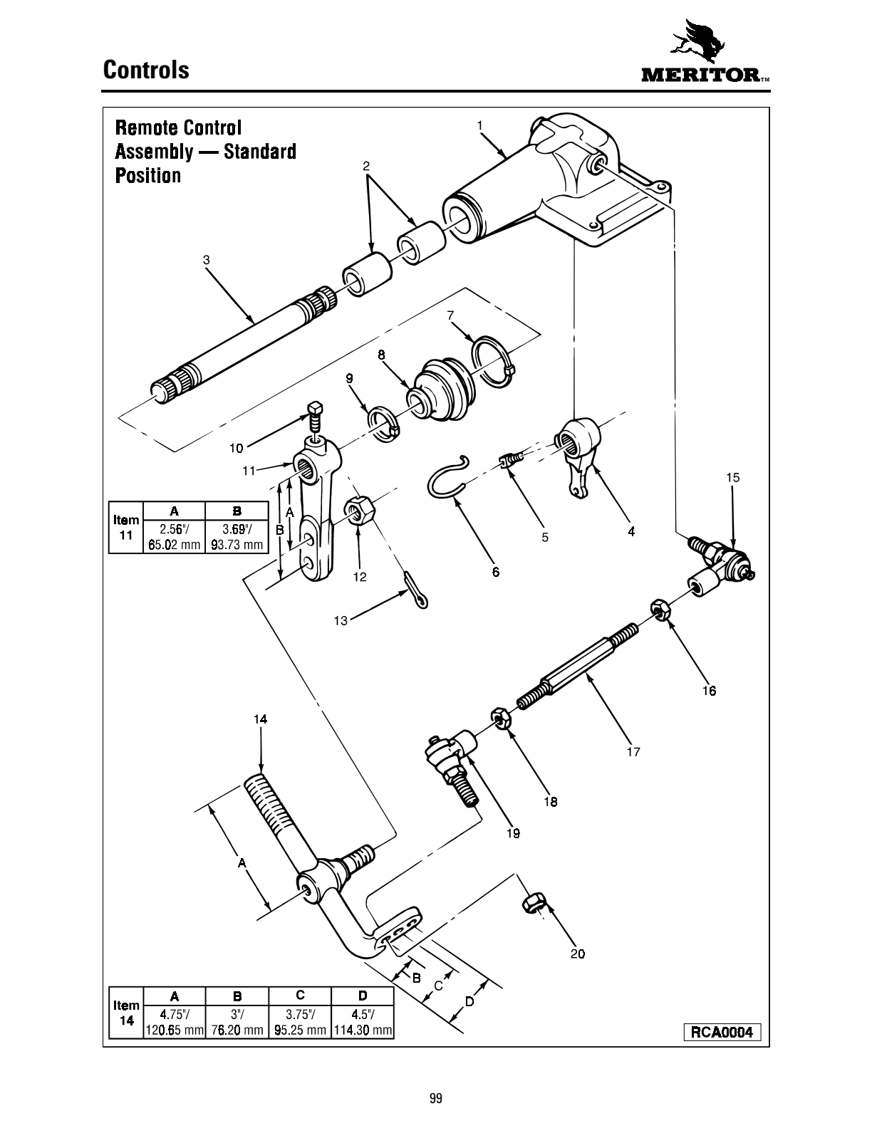 Meritor Transmission MERITOR-ROCKWELL-ZF-10-SPE Controls exploded-view diagram