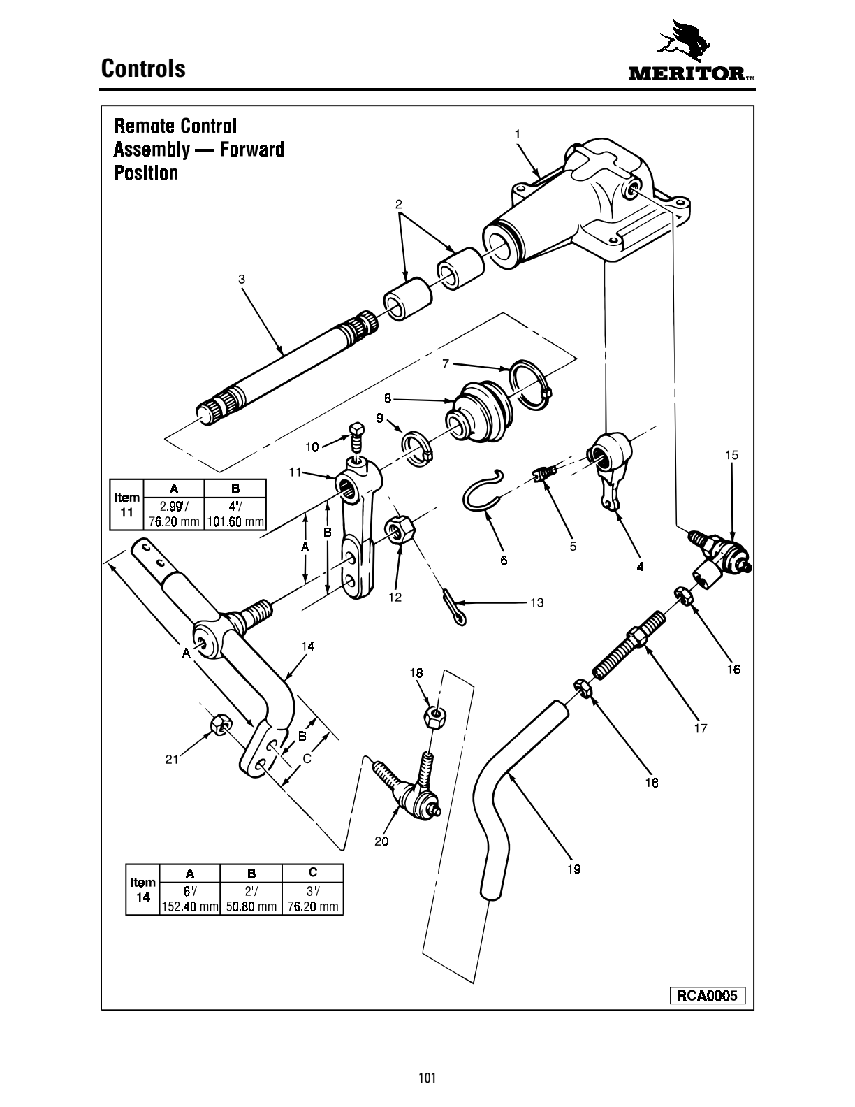 Meritor Transmission MERITOR-ROCKWELL-ZF-10-SPE Controls exploded-view diagram