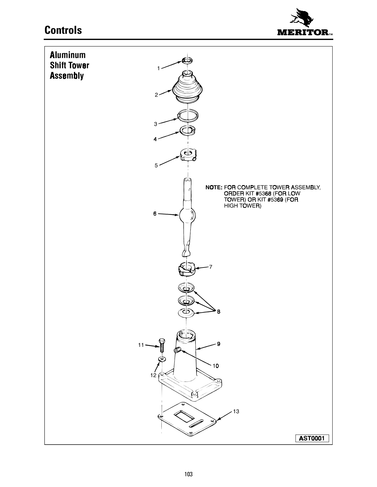 Meritor Transmission MERITOR-ROCKWELL-ZF-10-SPE Controls exploded-view diagram