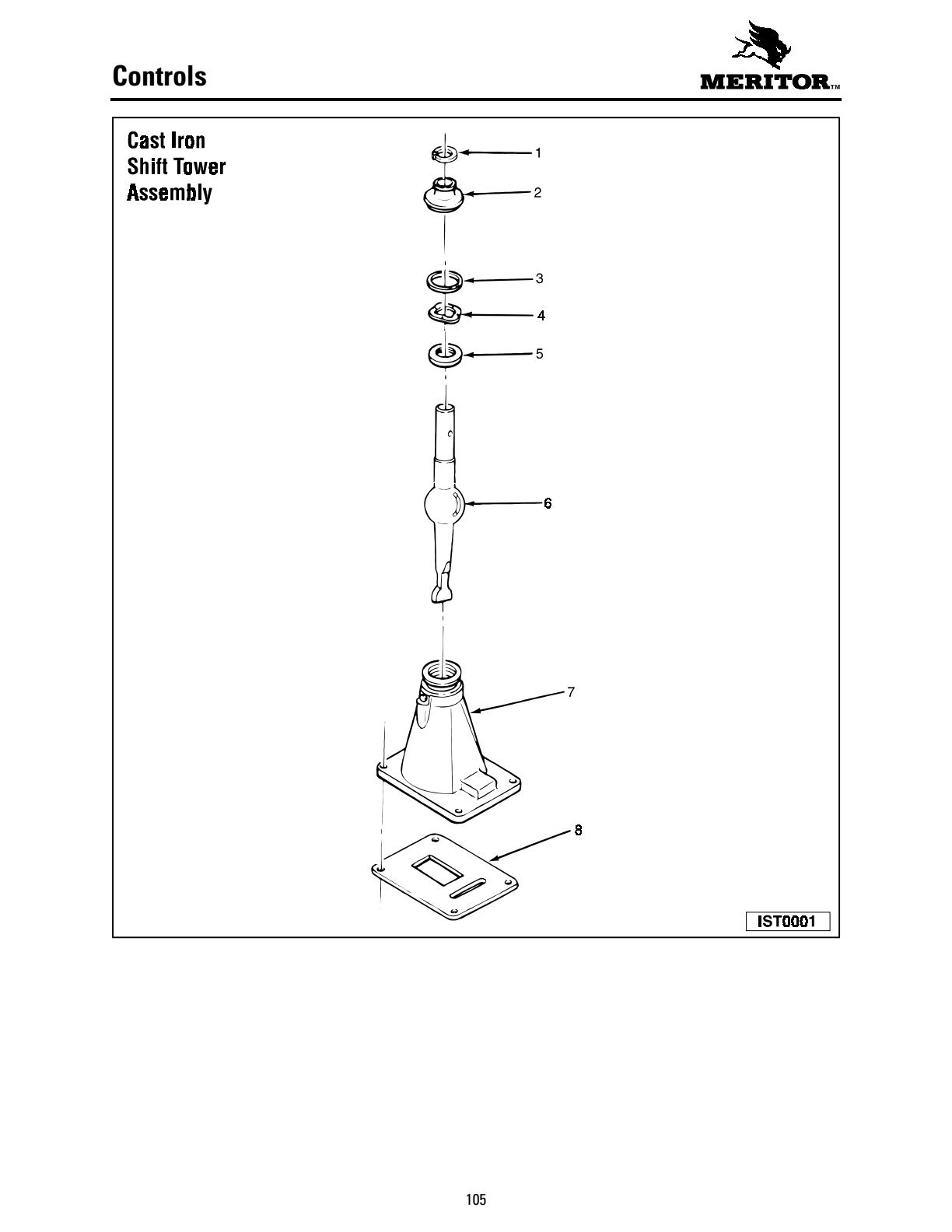 Meritor Transmission MERITOR-ROCKWELL-ZF-10-SPE Controls exploded-view diagram