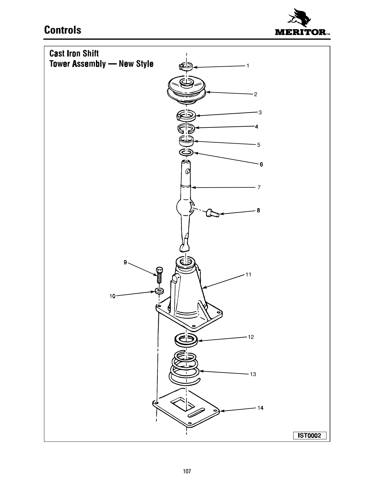 Meritor Transmission MERITOR-ROCKWELL-ZF-10-SPE Controls exploded-view diagram