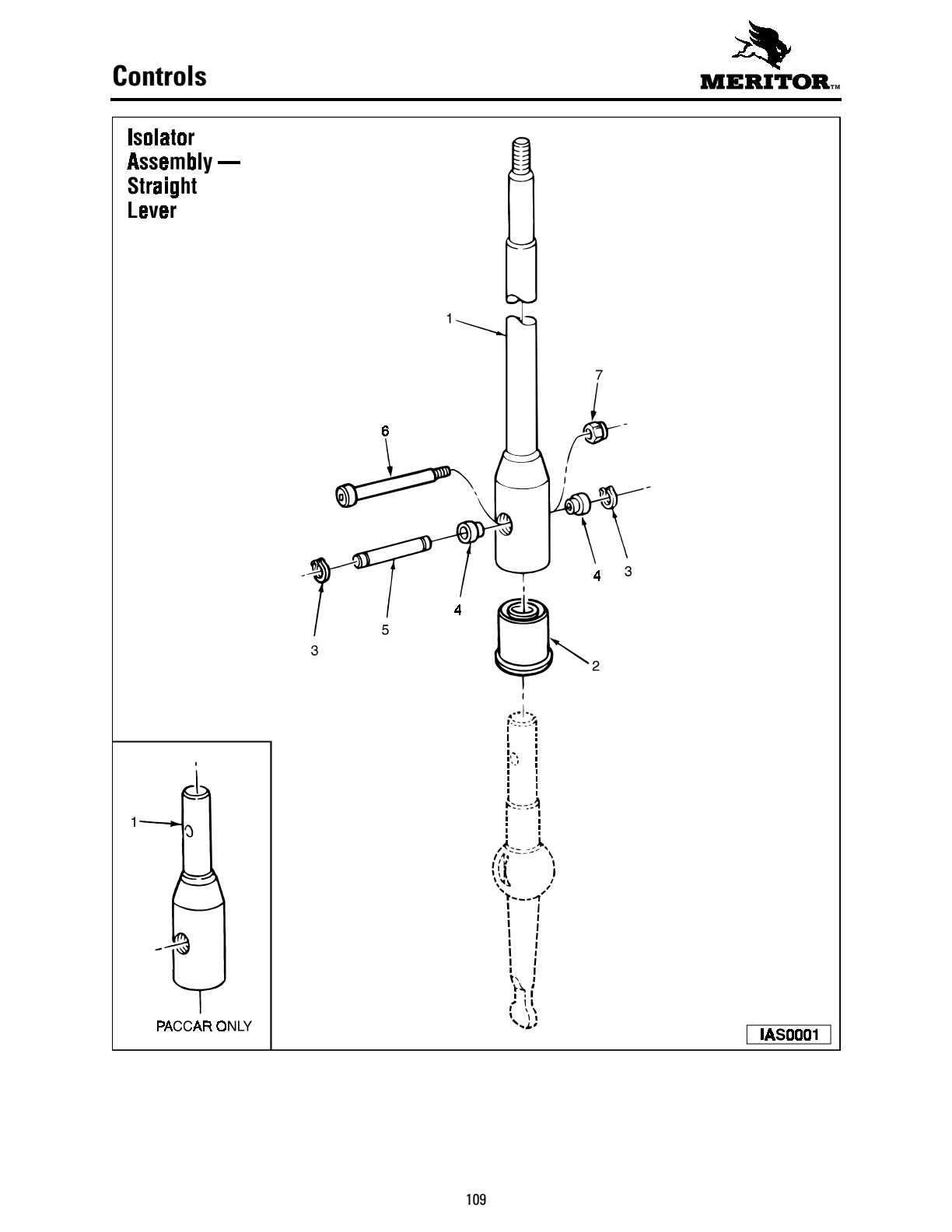 Meritor Transmission MERITOR-ROCKWELL-ZF-10-SPE Controls exploded-view diagram