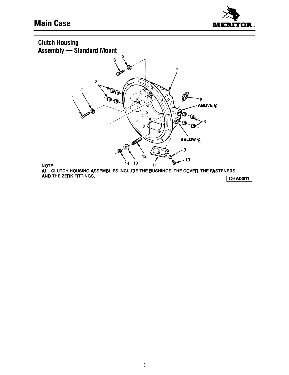 Meritor Transmission MERITOR-ROCKWELL-ZF-10-SPE Main Case exploded-view diagram