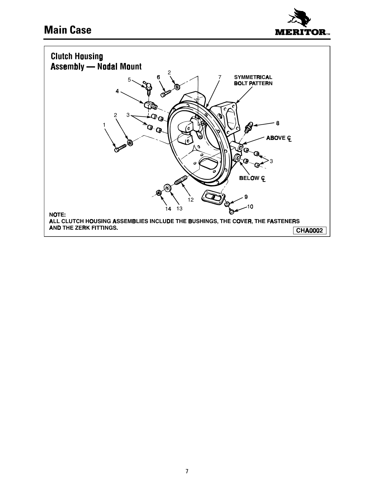 Meritor Transmission MERITOR-ROCKWELL-ZF-10-SPE Main Case exploded-view diagram