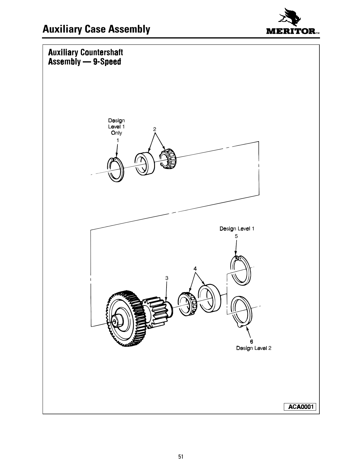 Meritor Transmission MERITOR-ROCKWELL-ZF-10-SPE Auxiliary Case Assembly exploded-view diagram