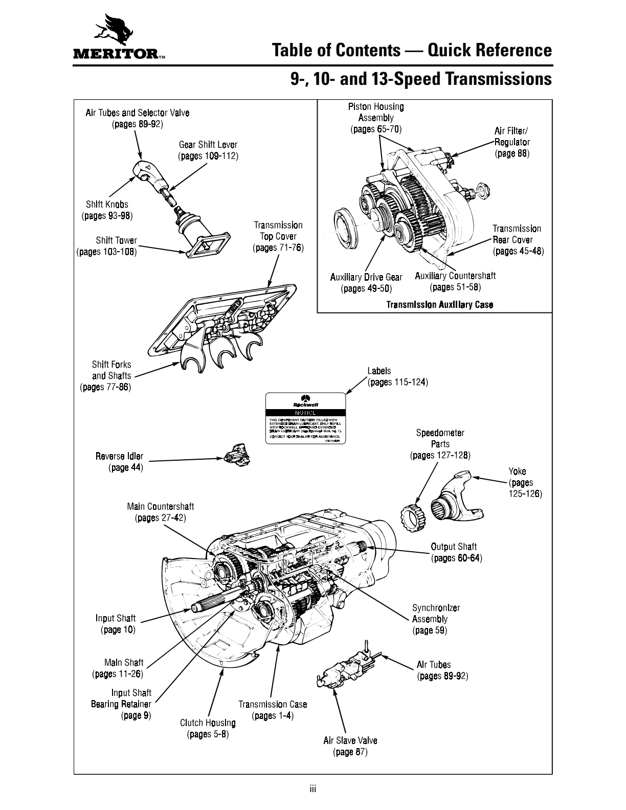 Meritor Transmission MERITOR-ROCKWELL-ZF-10-SPE Main Case exploded-view diagram